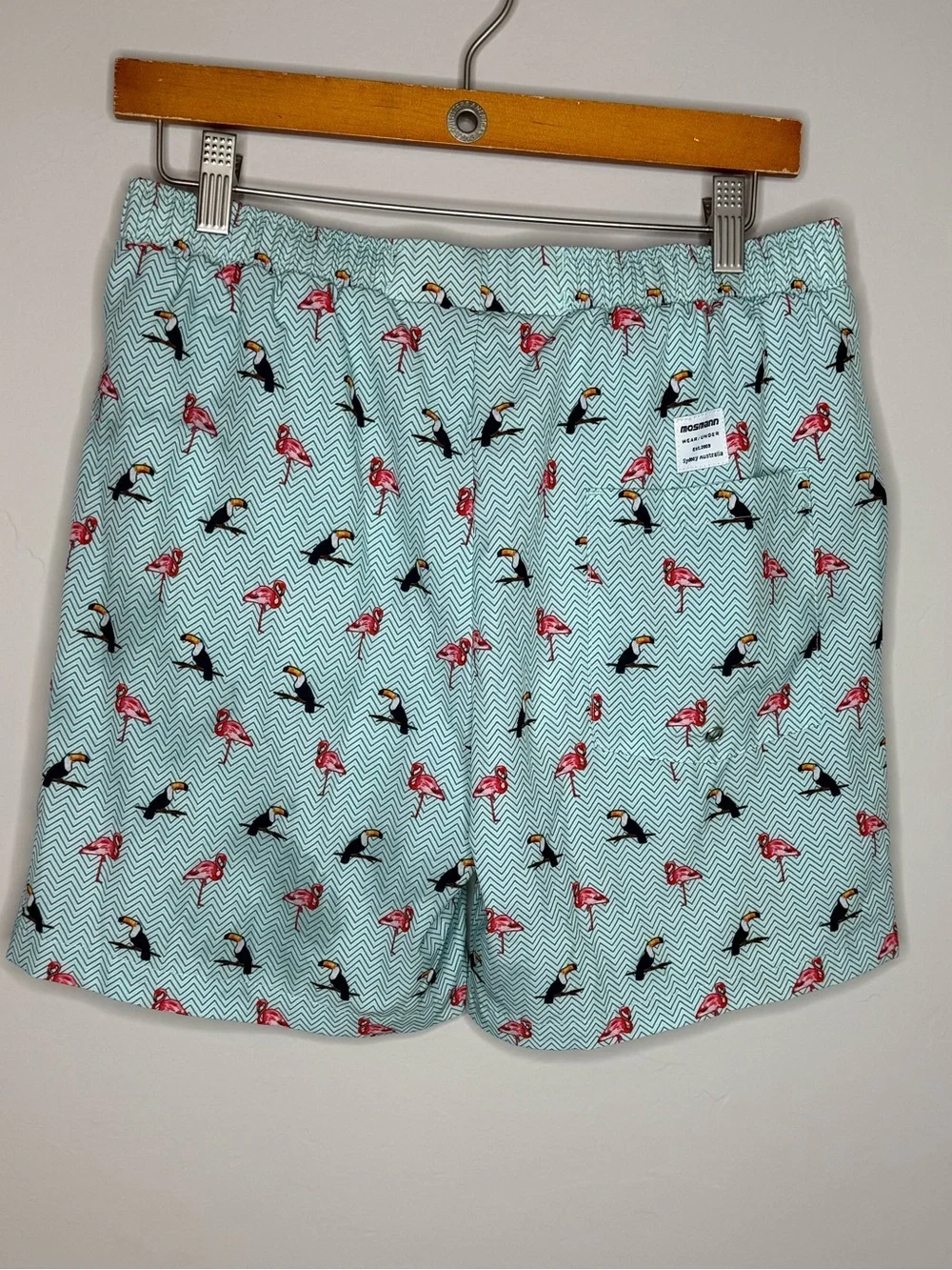 Mosmann Australia swim trunks flamingo toucan birds size large